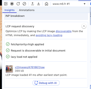 LCP Request Discovery on M6+